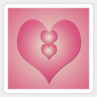 Pink hearts on pink background Sticker